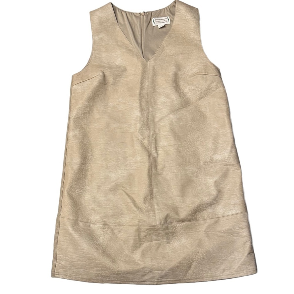 Love Riche Beige Faux Snakeskin Corduroy Mini Dress Size Medium